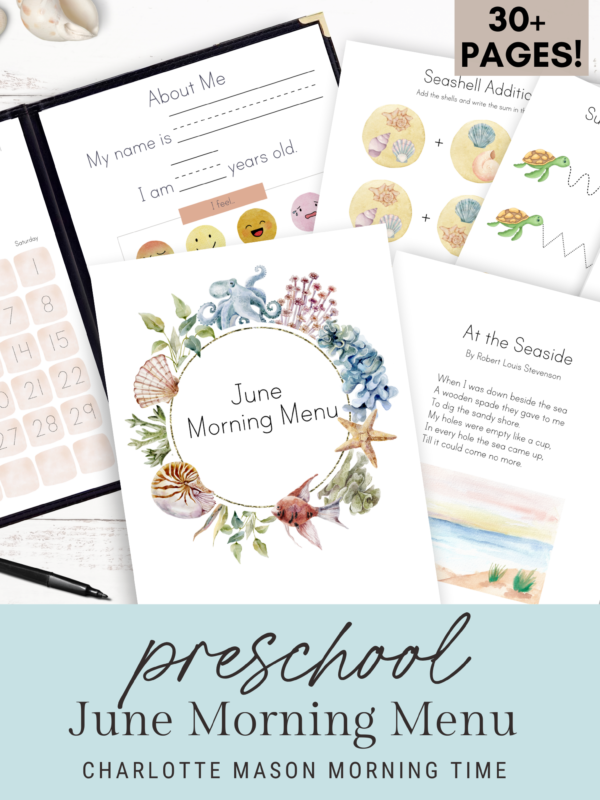 June Morning Menu Pages - Preschool