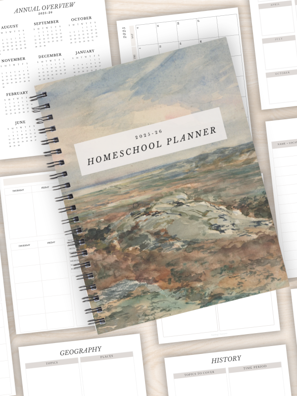 Charlotte Mason Homeschool Planner - Vintage Art