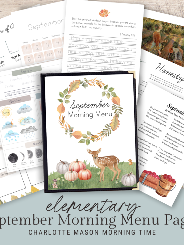 September Morning Menu Pages - Elementary