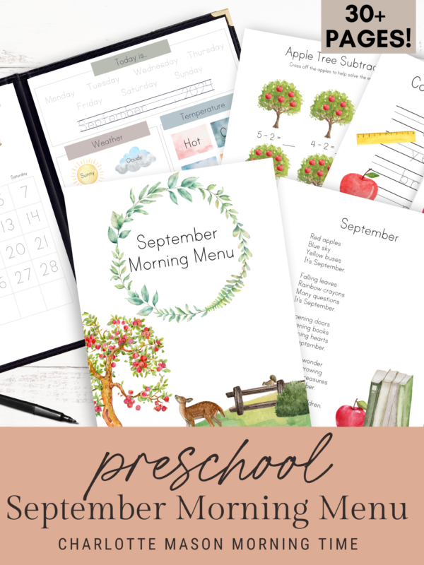 Preschool September Morning Menu