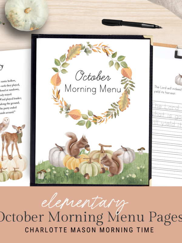 October Morning Menu Pages | Autumn Morning Menu